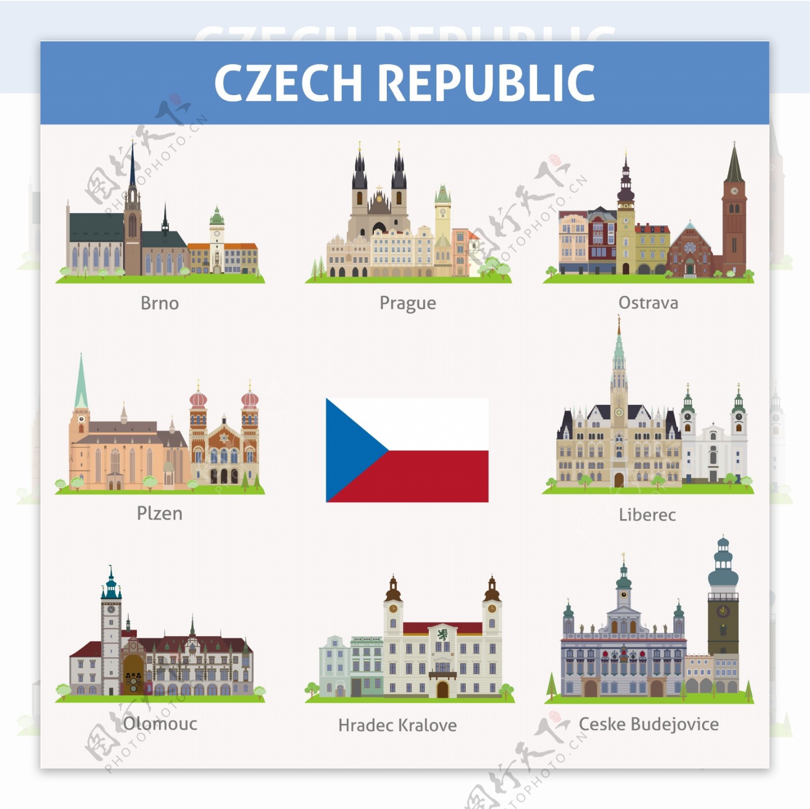 捷克共和国建筑图标