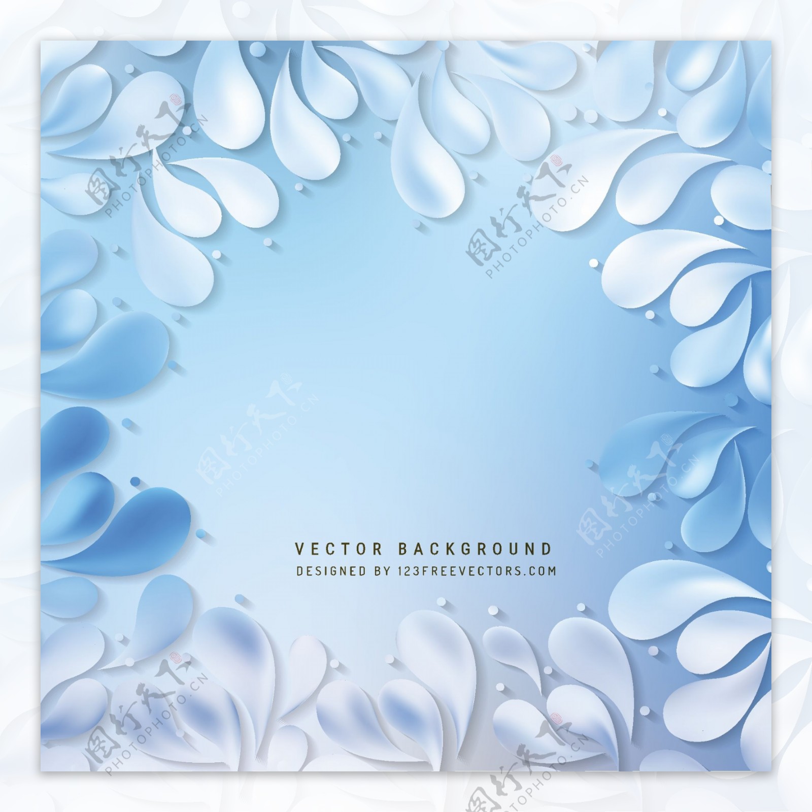 淡蓝色花卉装饰滴背景