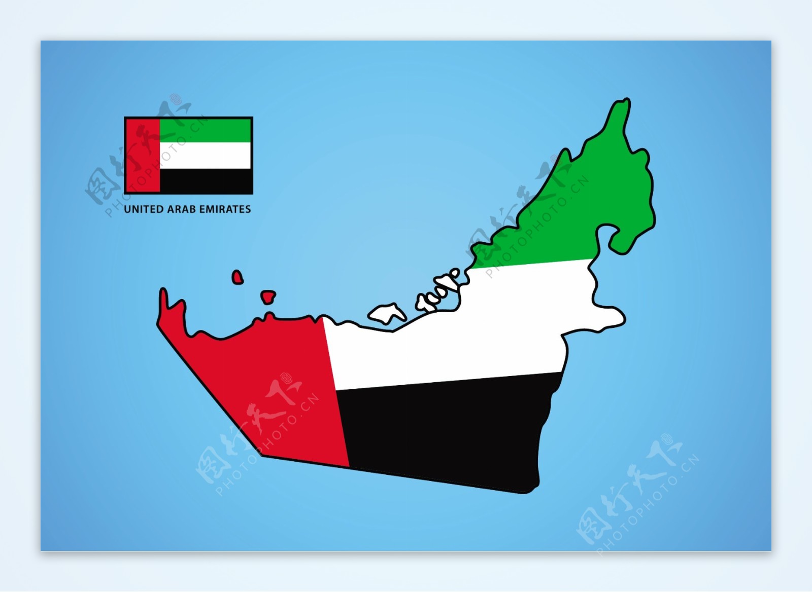 带标志向量的UAE地图