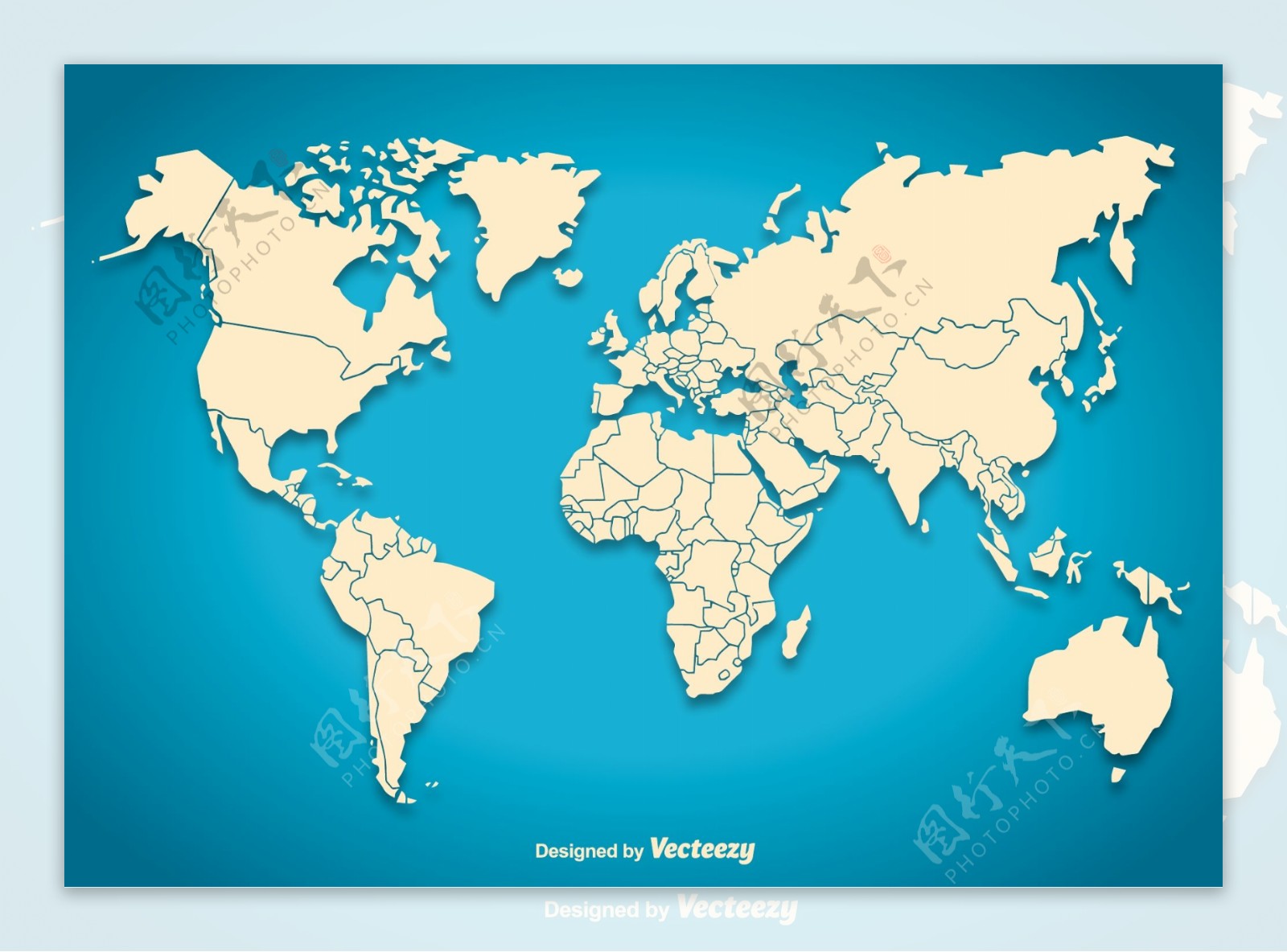 世界地图的轮廓
