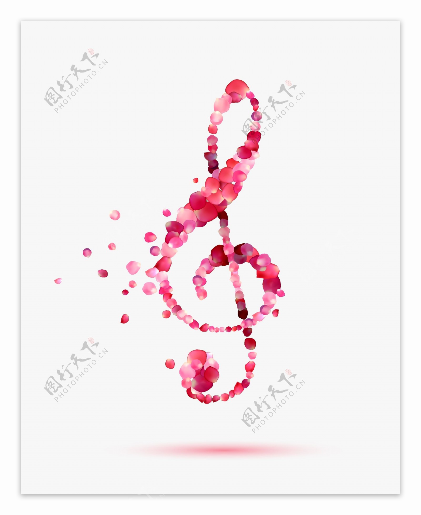 粉色音乐符号矢量海报设计素材