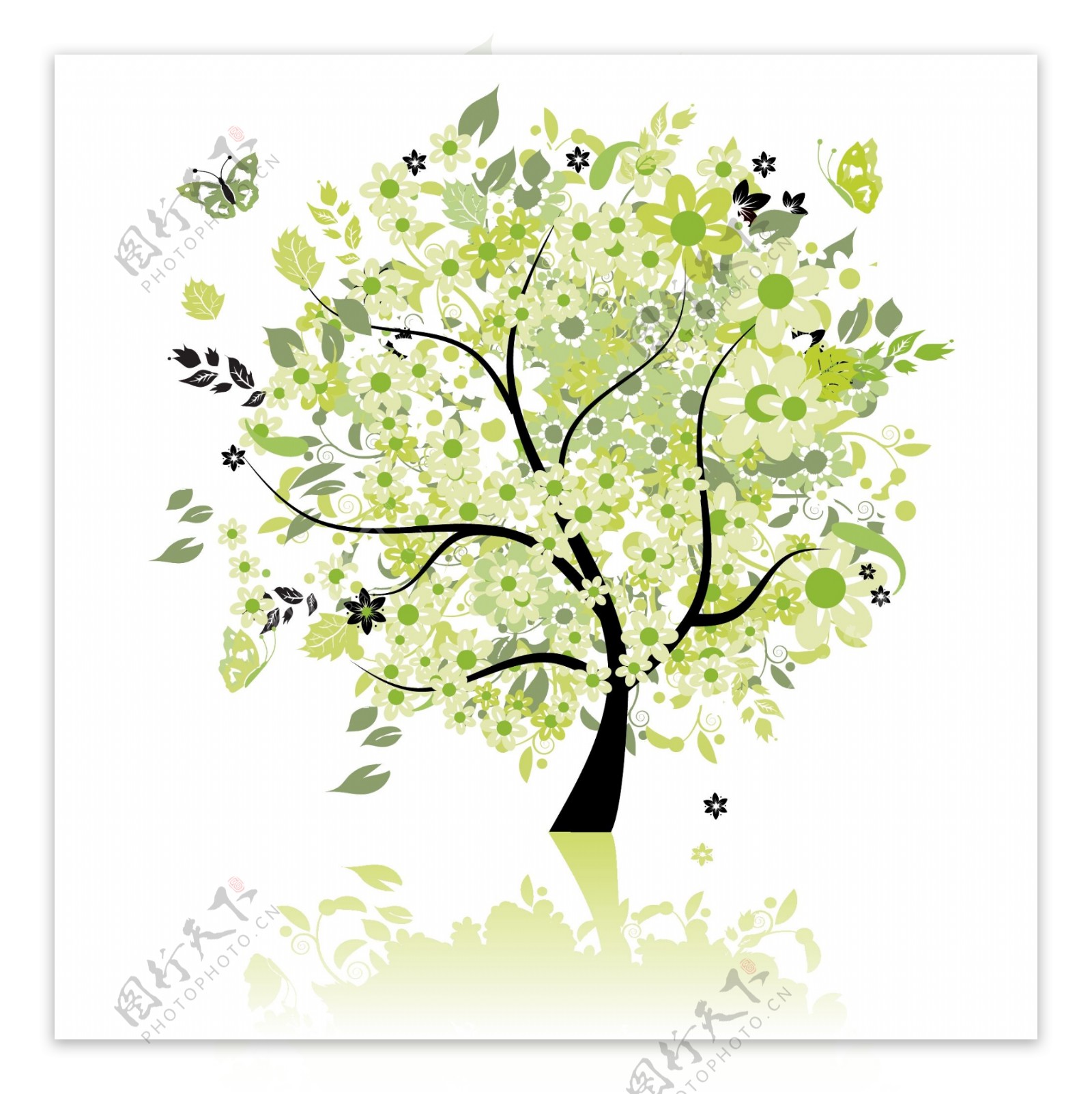 绿色树木元素背景设计