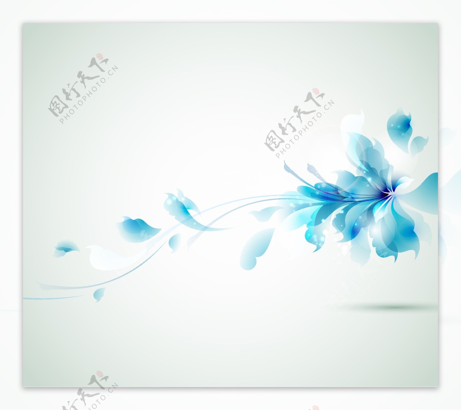 蓝色炫彩花朵