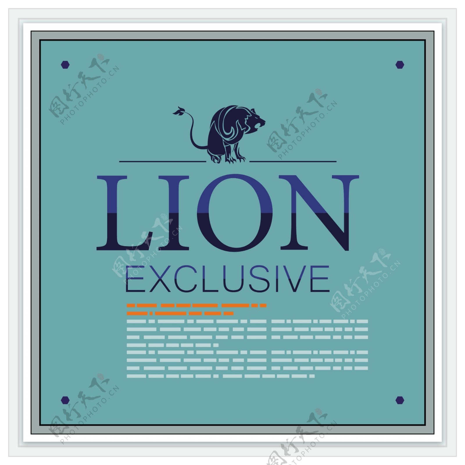 手册封面设计与狮子有色背景自由向量