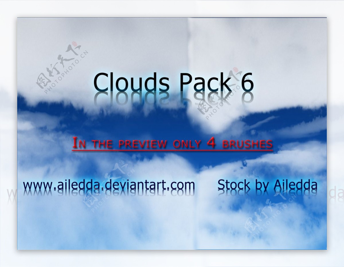 真实的高空云层效果蓝天白云photoshop笔刷素材