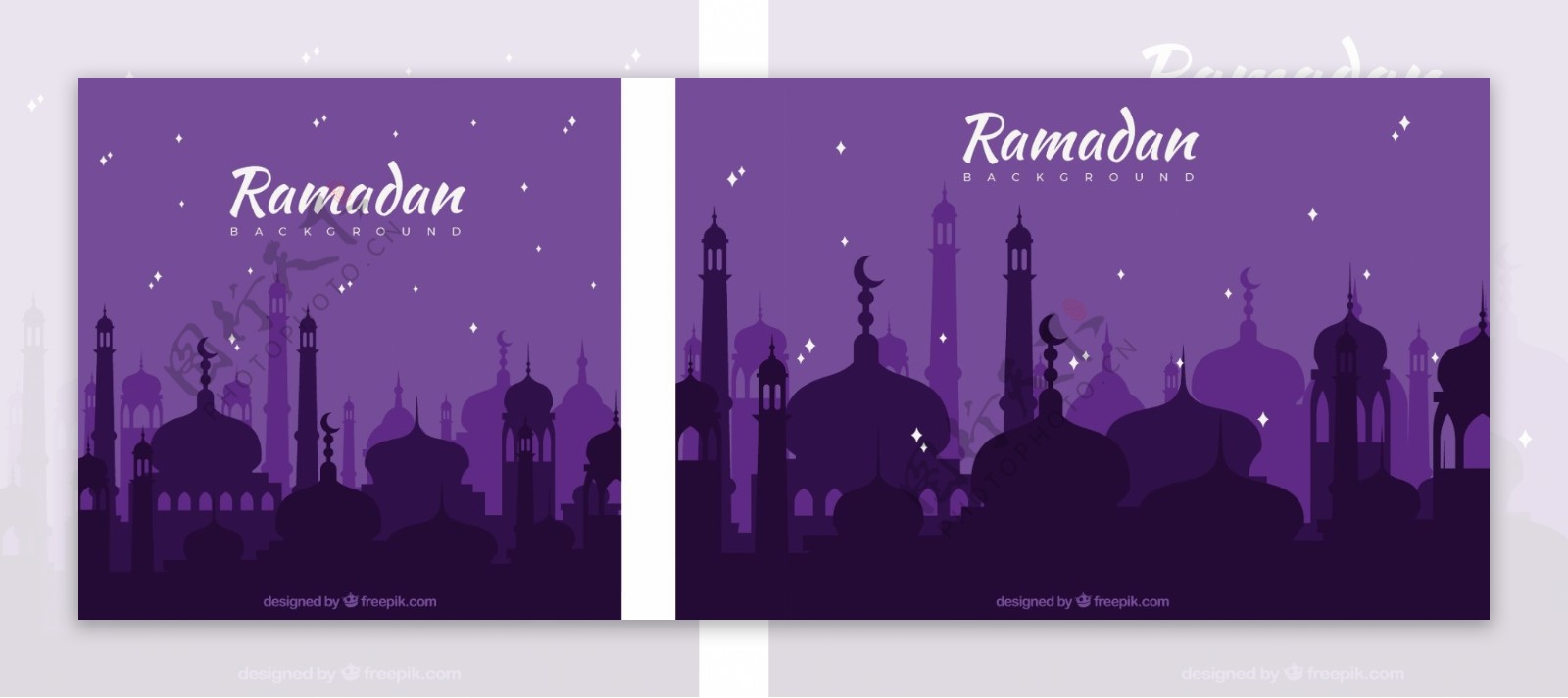 紫色伊斯兰建筑斋月背景