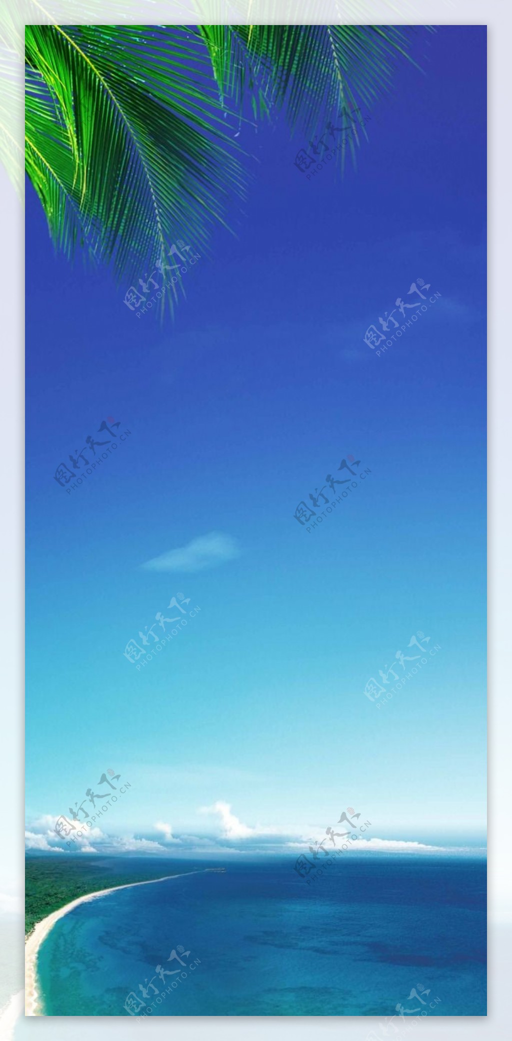蓝天大海渡假背景图