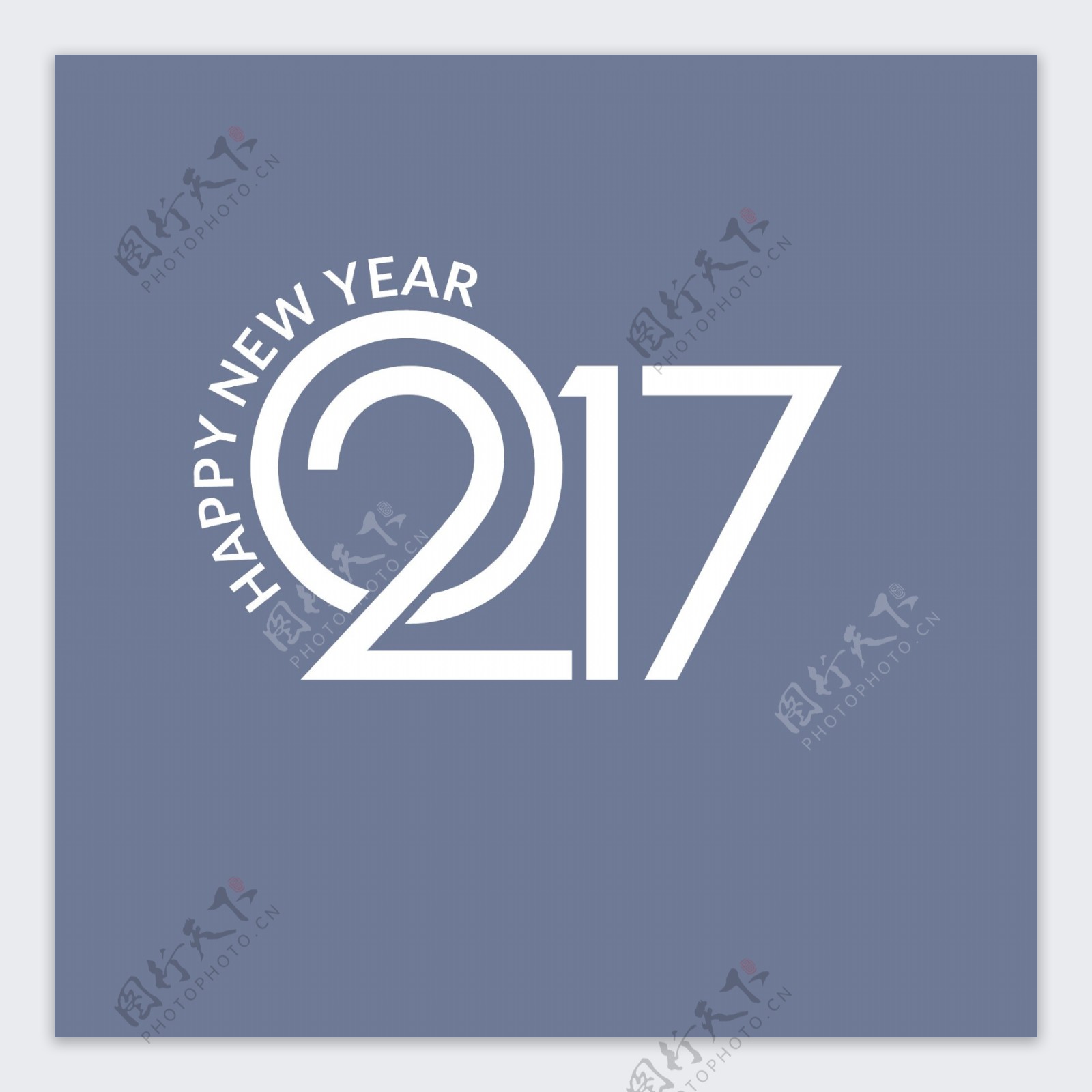 蓝色背景新年快乐2017