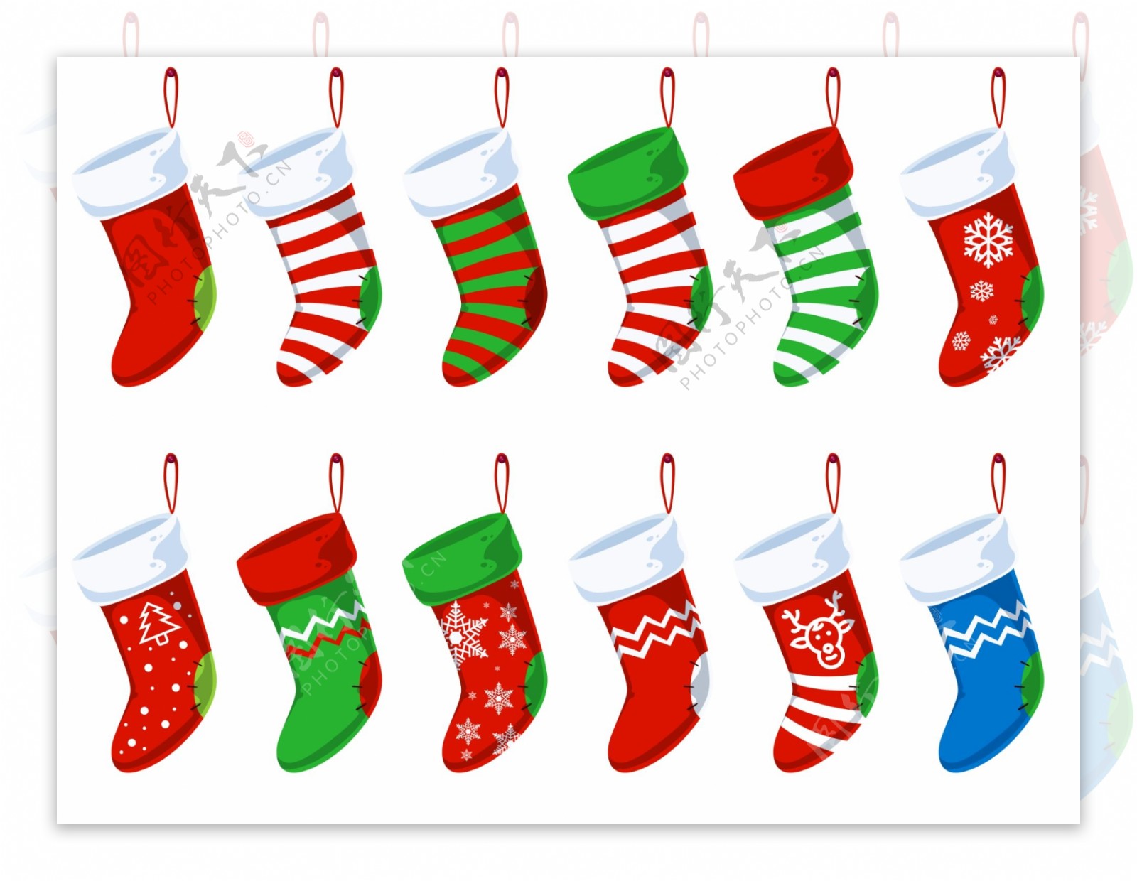 各种各样的圣诞袜图标psd免费下