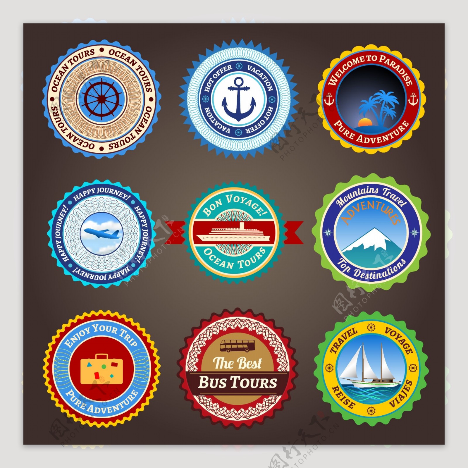 航海旅游标签图片