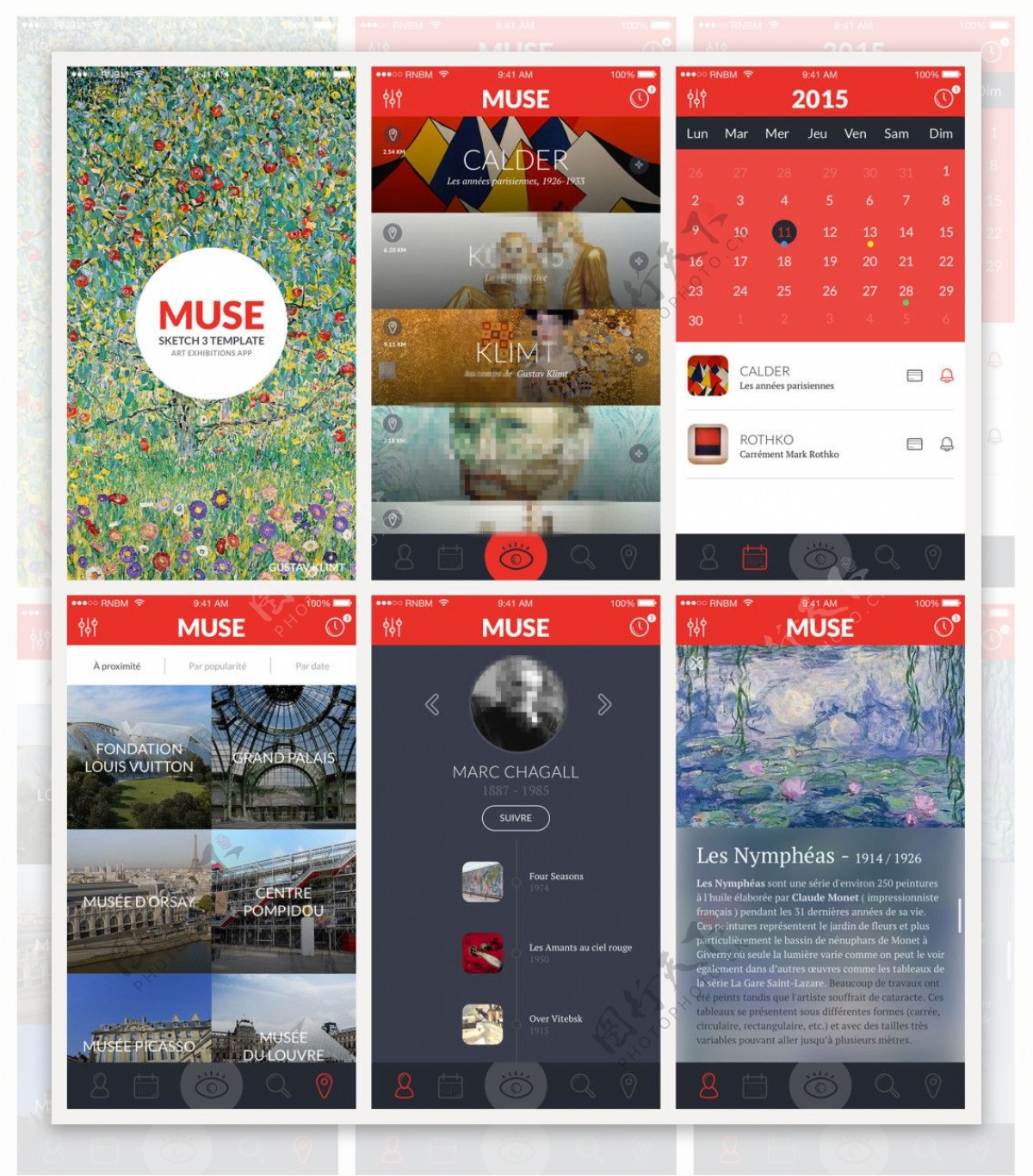 MuseiOS应用程序UI移动手机APP界面UI