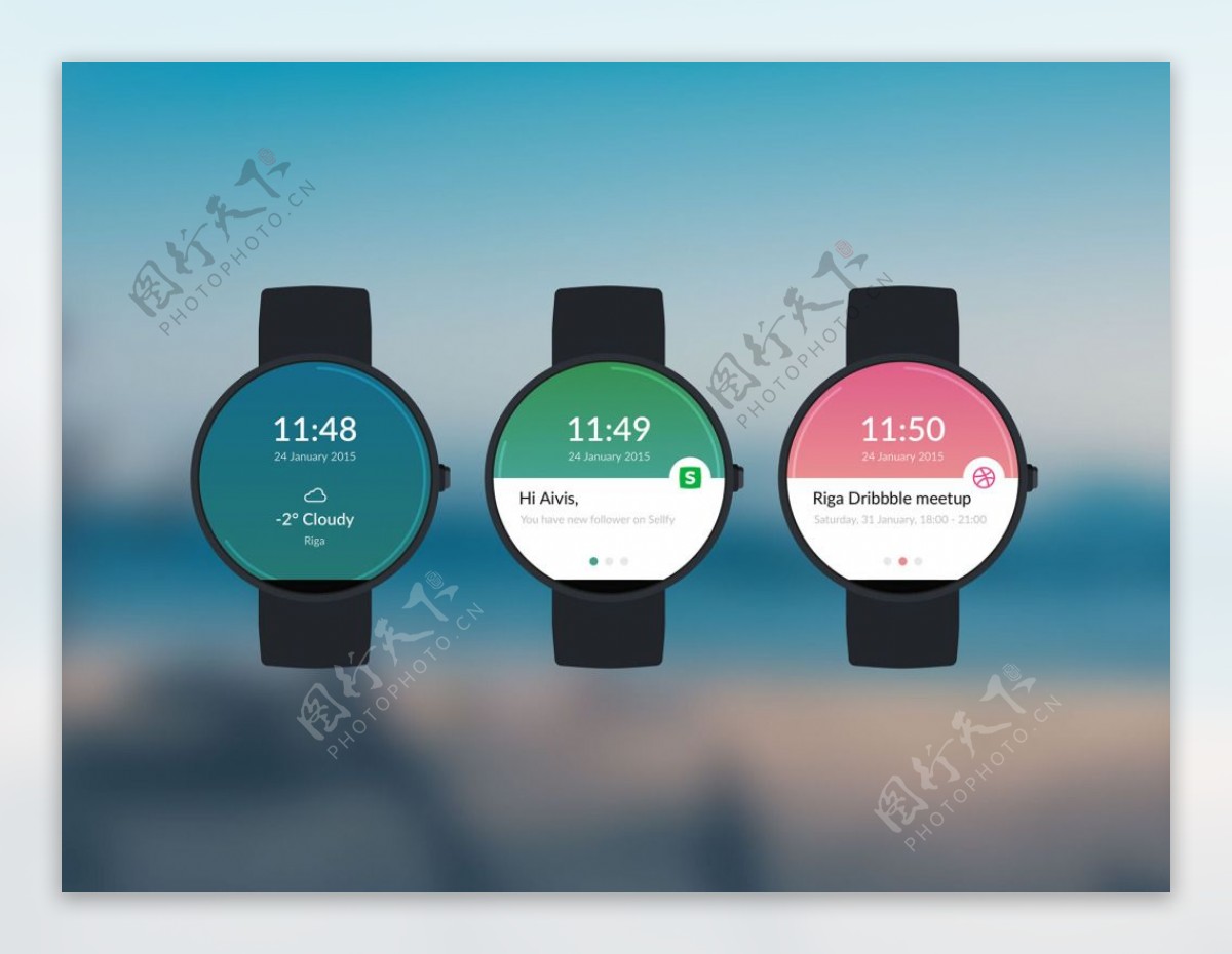 Moto360手表移动手机APP界面UI