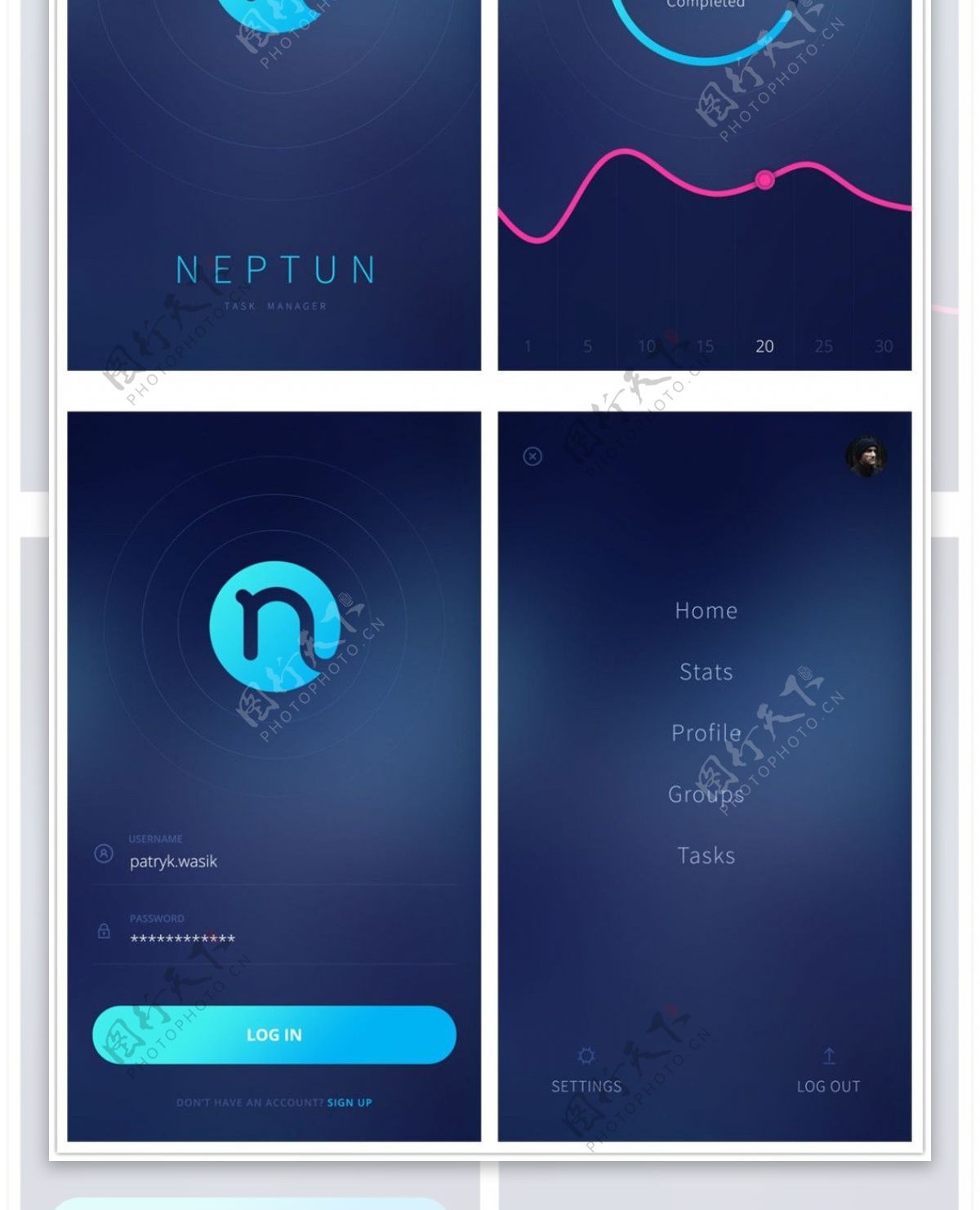 app界面模板Neptunpsd