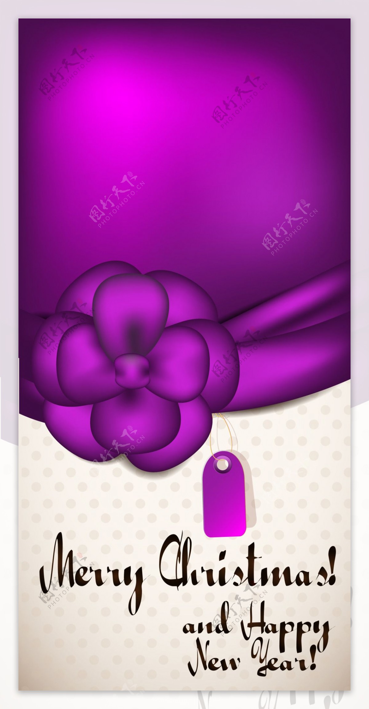 紫色花朵丝带背景