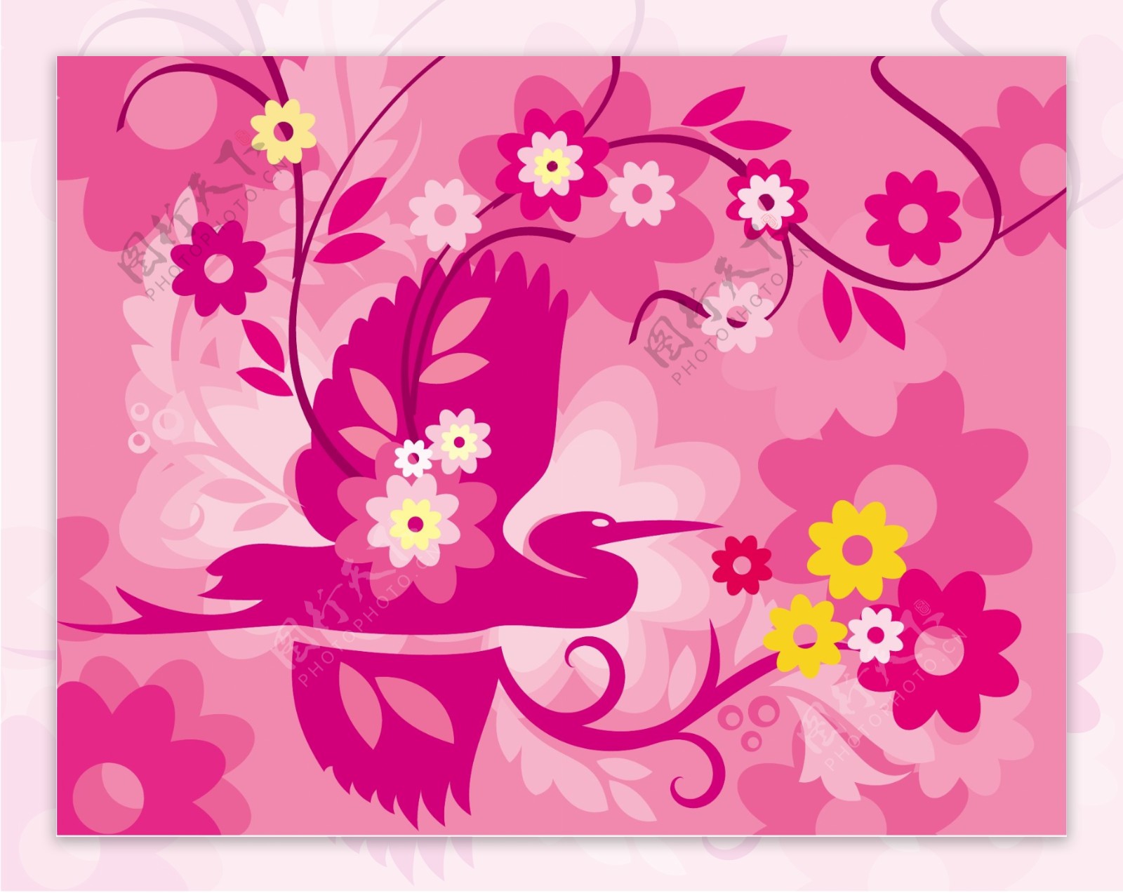 彩色花卉花纹背景图案