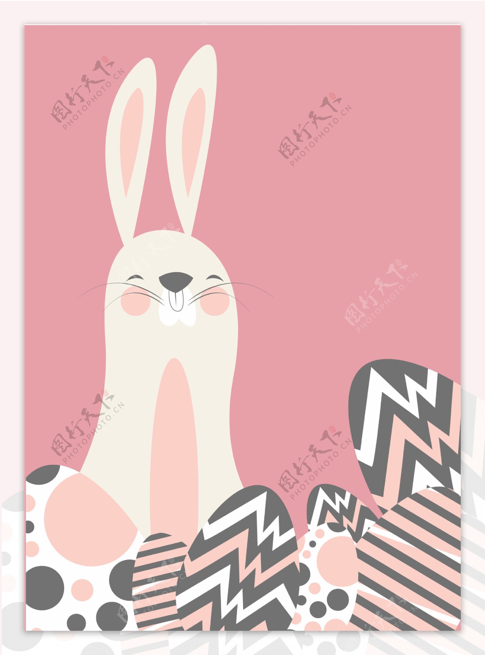 可爱兔子粉色背景