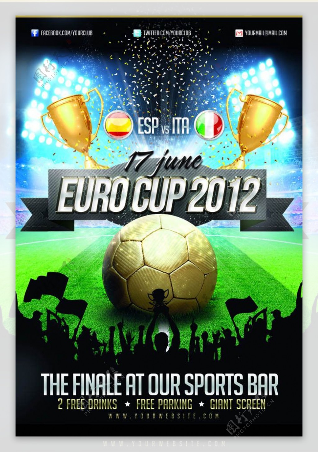 2012年欧洲杯主题海报PSD素材
