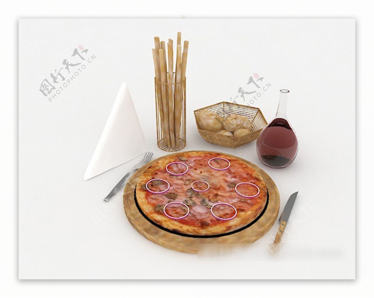 美式披萨3d模型下载