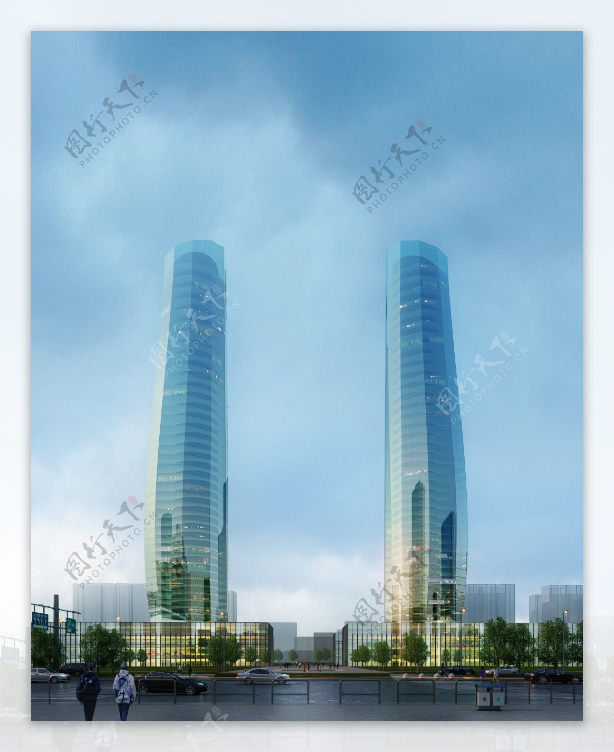 摩天大楼景观效果设计PSD分层素材