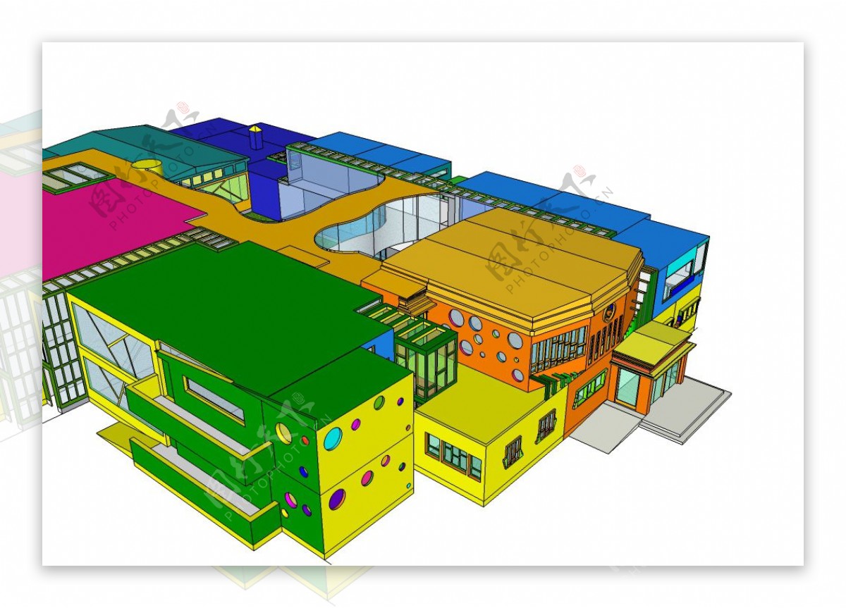 七彩学校模型