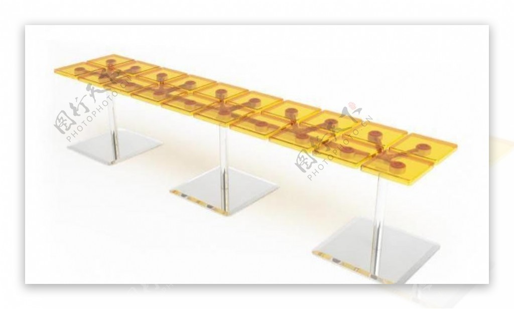 CASAMANIAXTile55黄色格子塑料桌