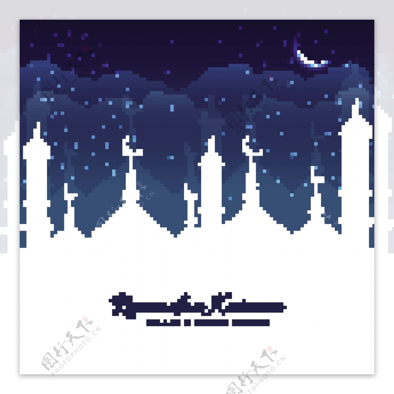 斋月伊斯兰教堂插图夜空背景