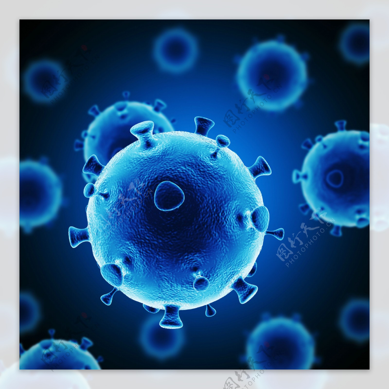 蓝色病毒图片