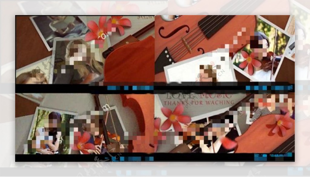 优雅的小提琴电子相册展示AE模板