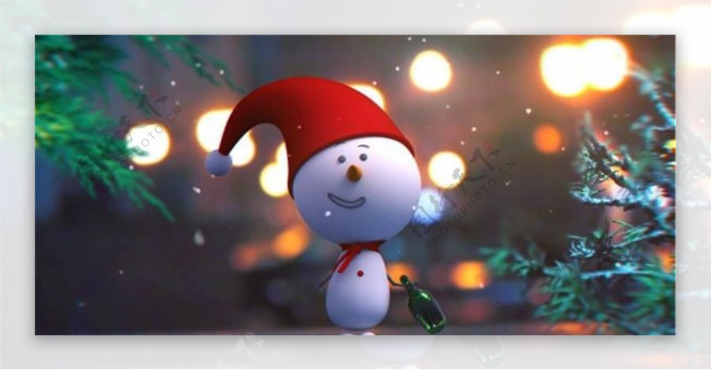 圣诞节卡通雪人动画AE模板