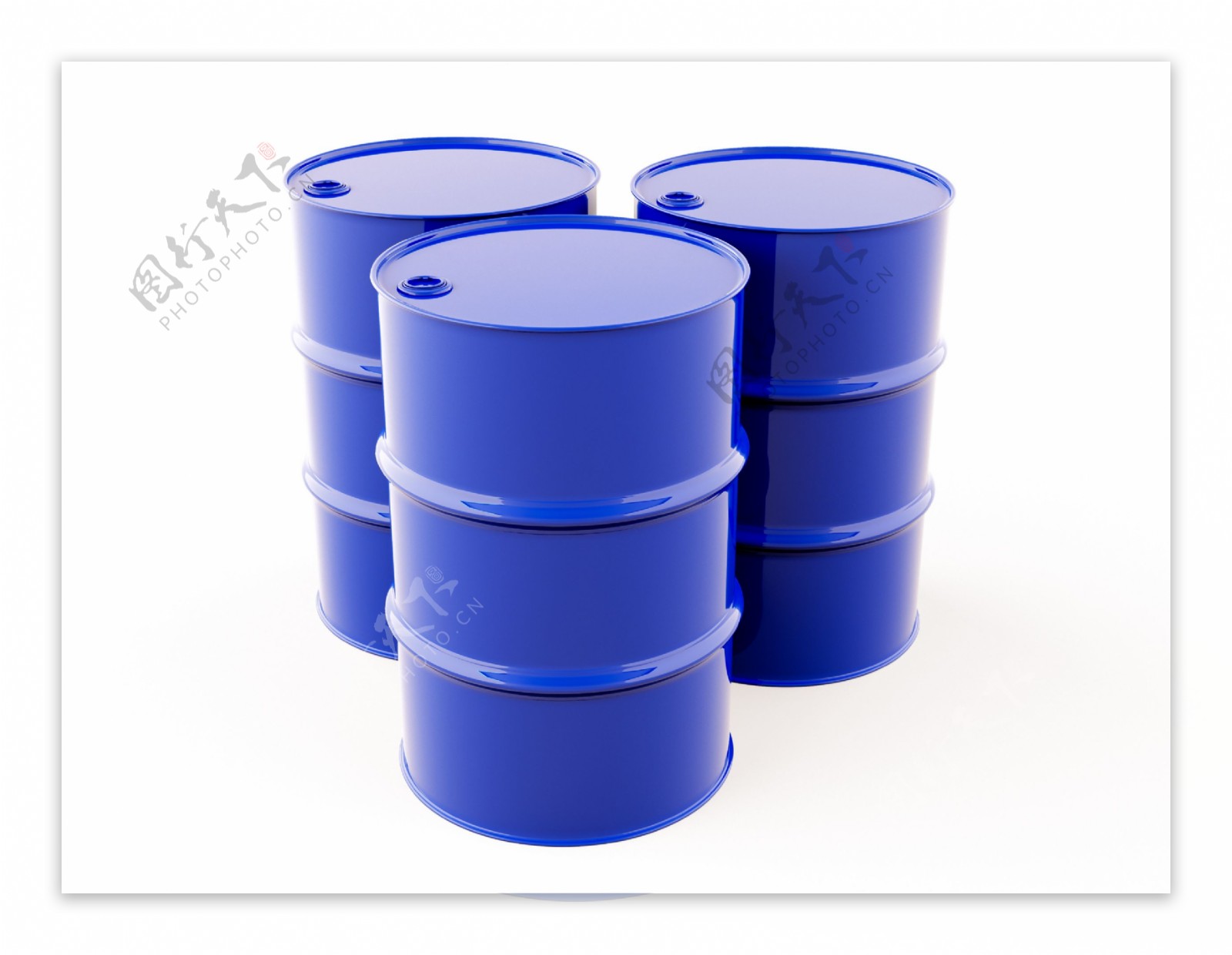 蓝色石油罐图片