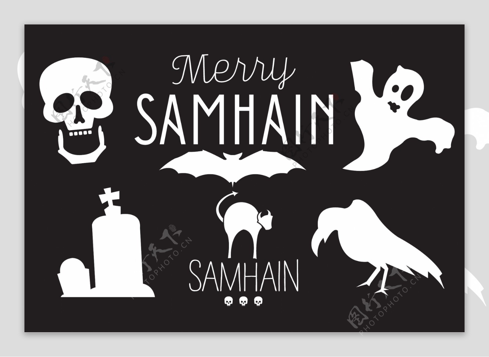 Samhain矢量插图