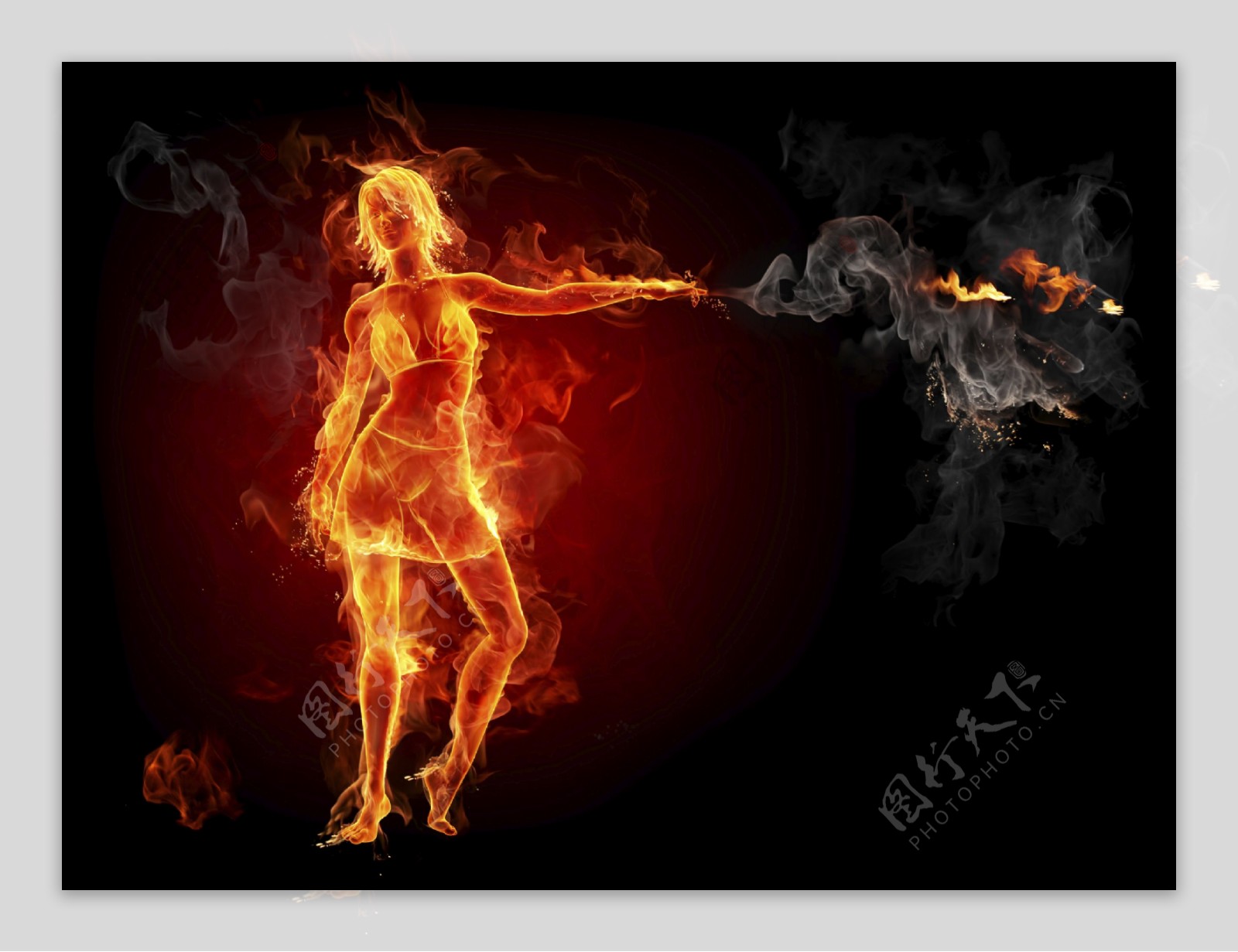 高清创意火焰美女图片下载燃烧火焰烈火火苗火焰美女图片素材大全