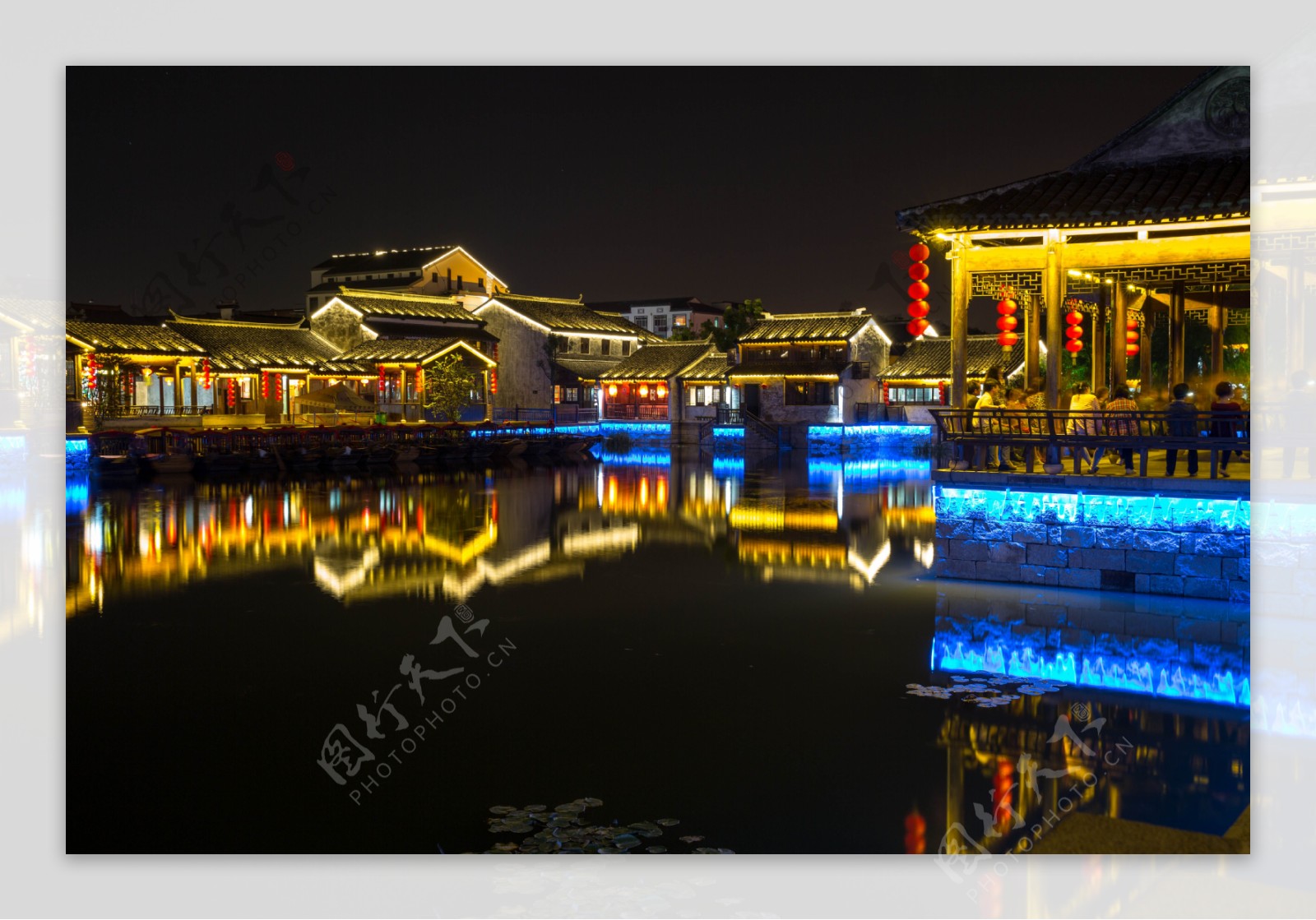 江苏无锡荡口古镇夜景