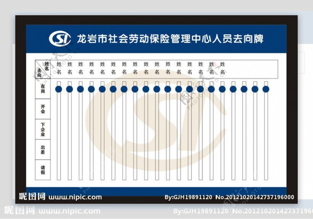 劳动保障局去向牌设计