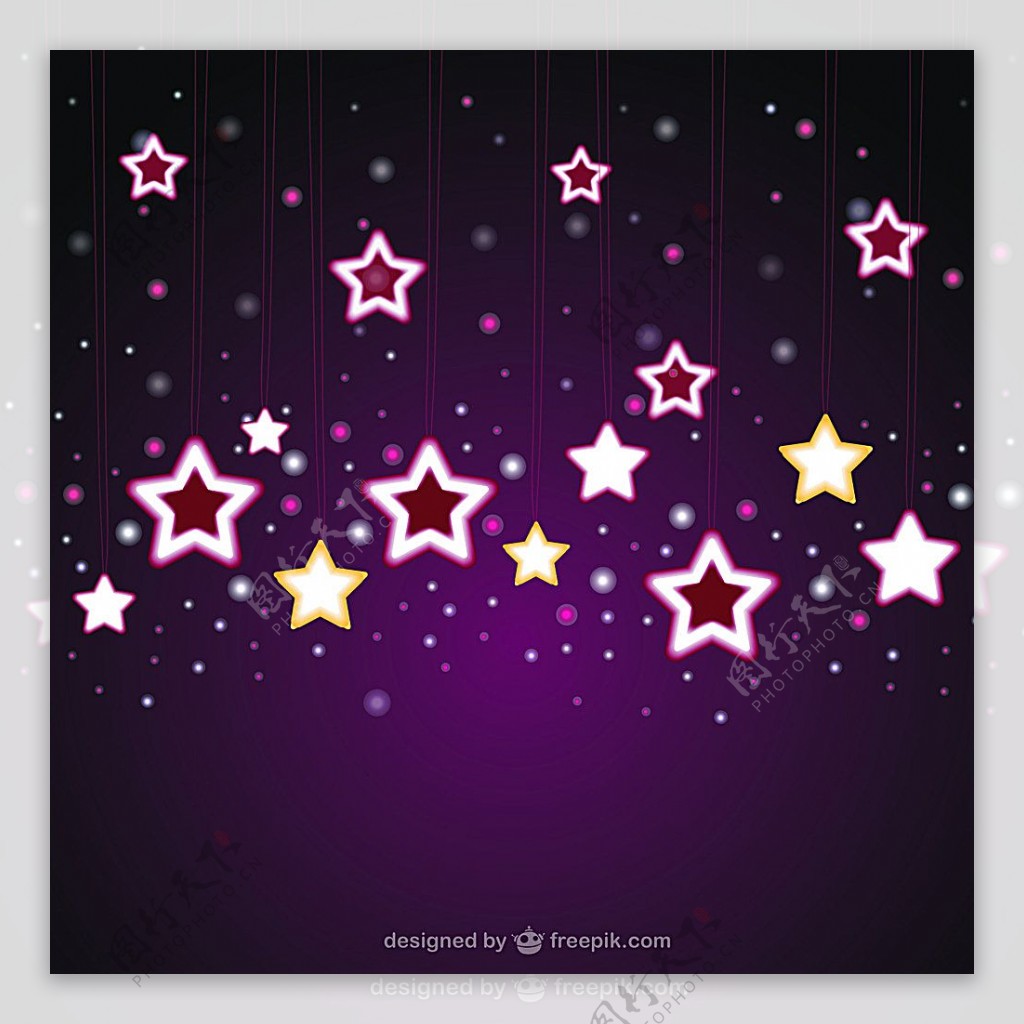 明亮星星紫色背景图片