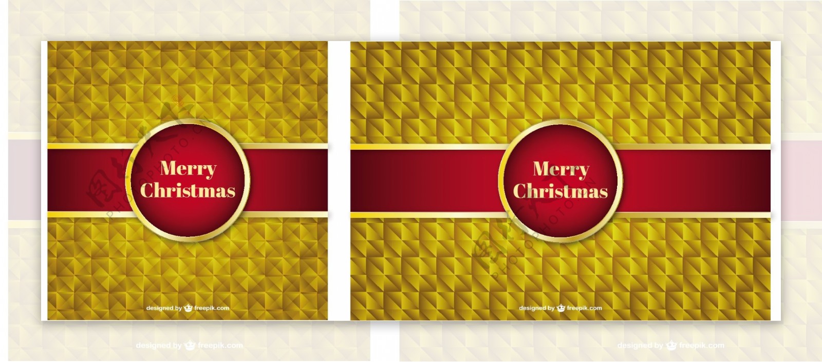 几何风格的金色圣诞背景