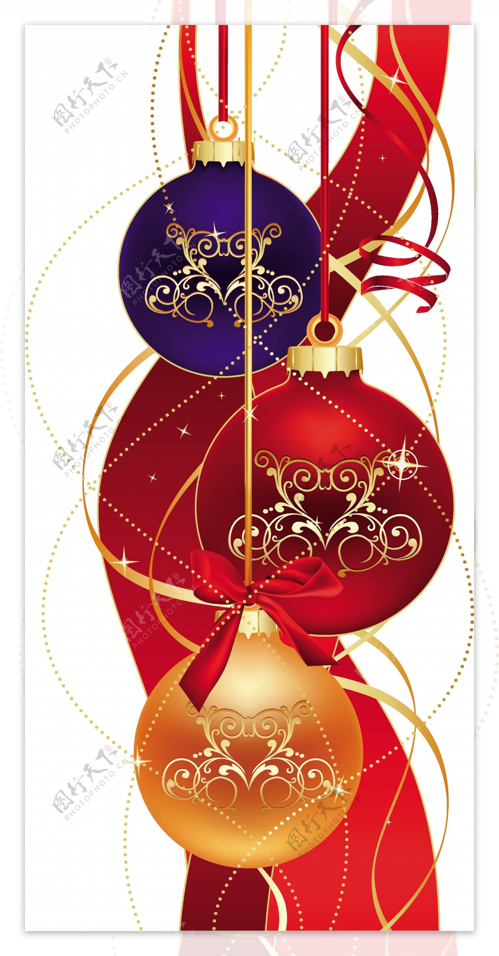 矢量圣诞节球体雪花节日动感线条新年矢量素材