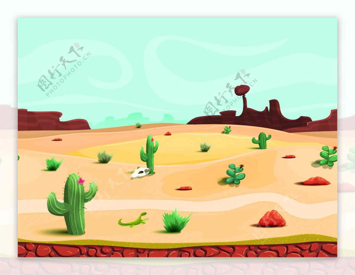 仙人掌沙漠风景图片