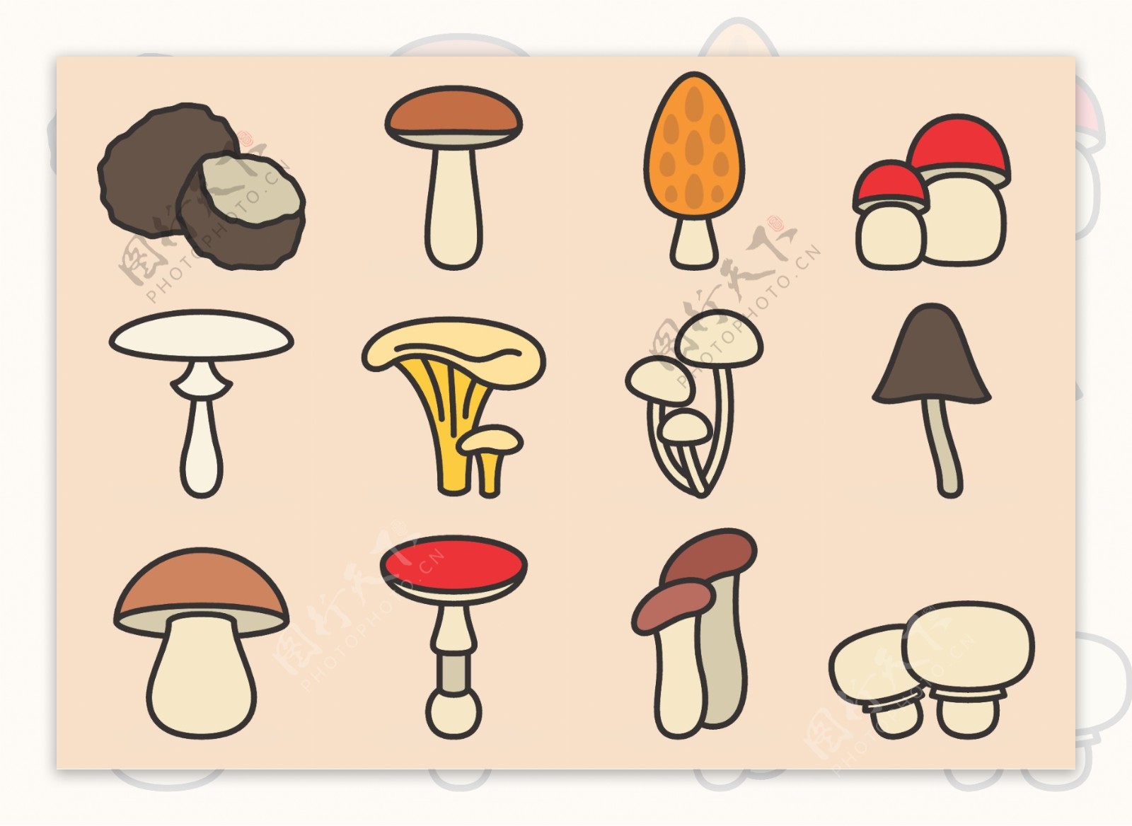 可爱的蘑菇图标