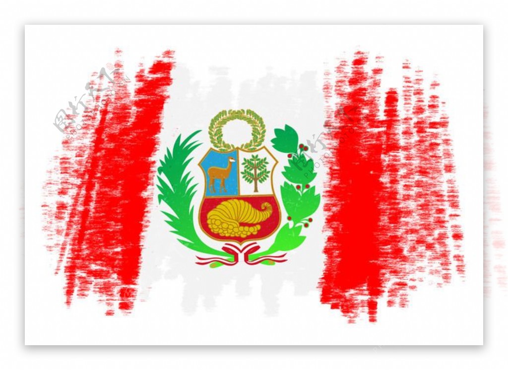 秘鲁国旗矢量背景
