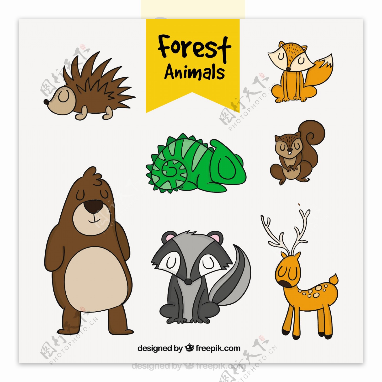 森林动物手工包
