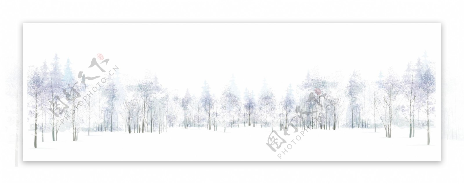 冬天里的树林插画