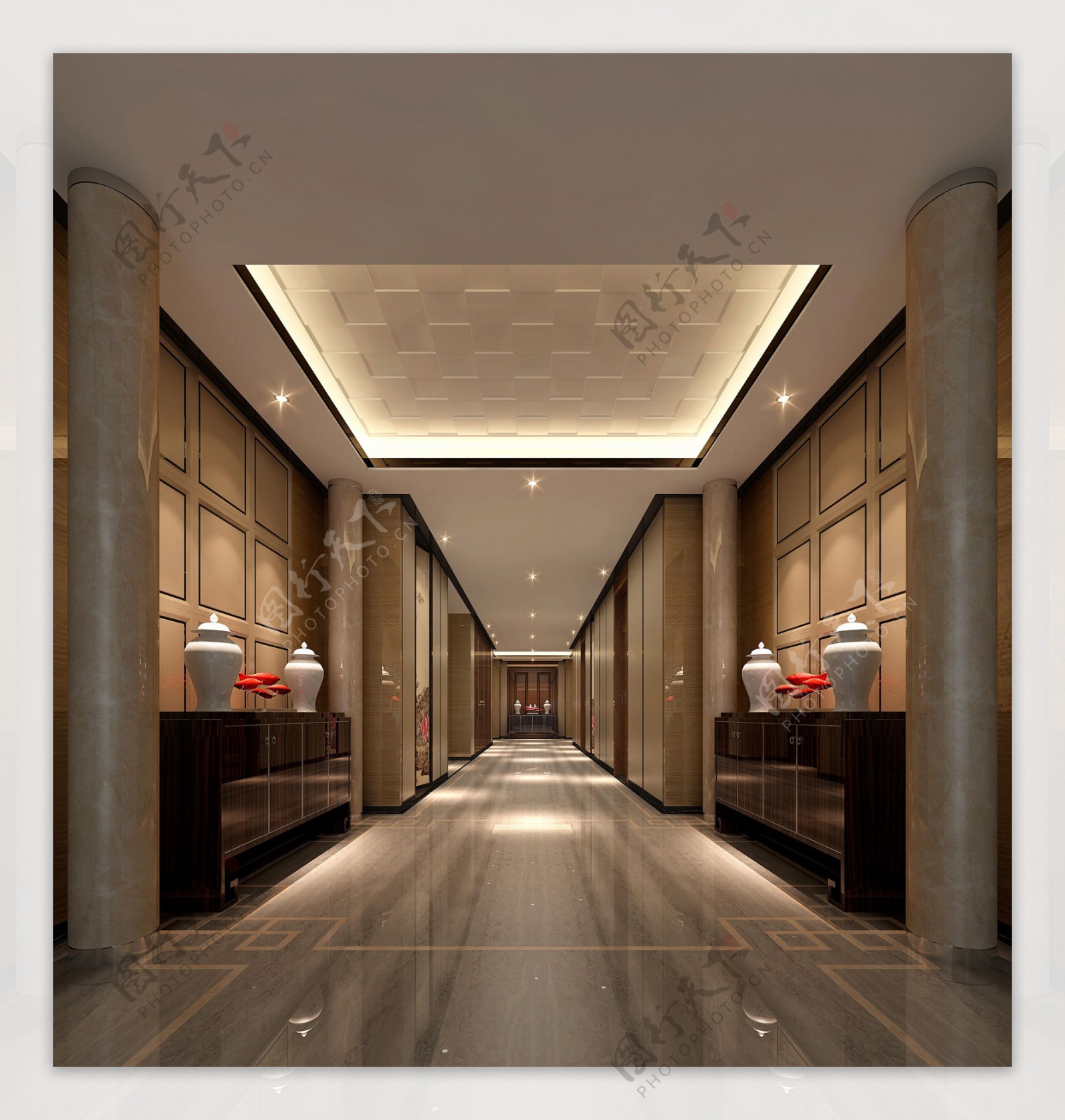 欧式风格门厅走廊吊顶图片 – 设计本装修效果图