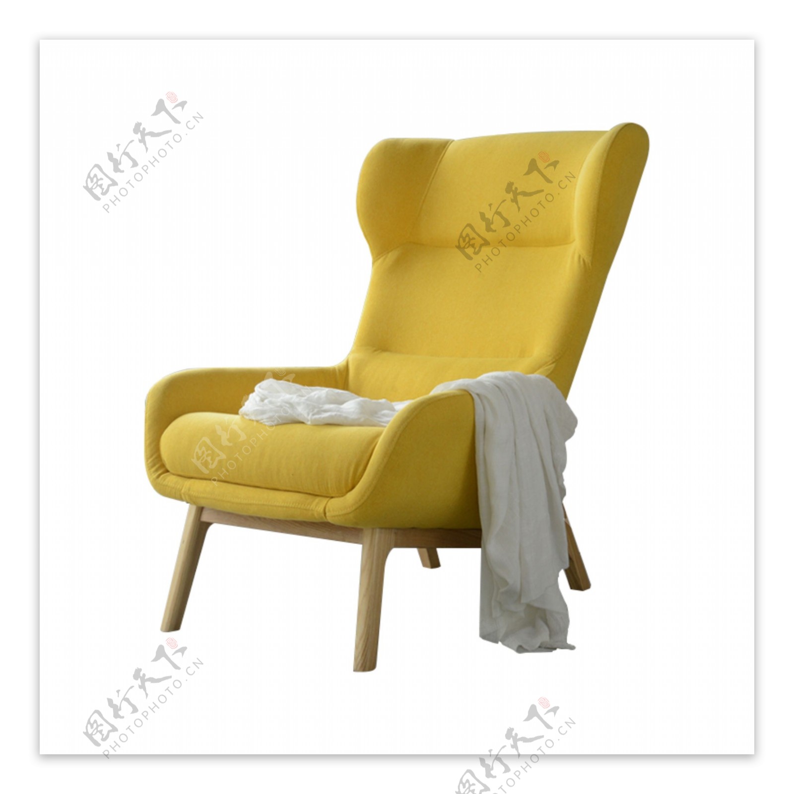 黄色舒适柔软的沙发椅子素材