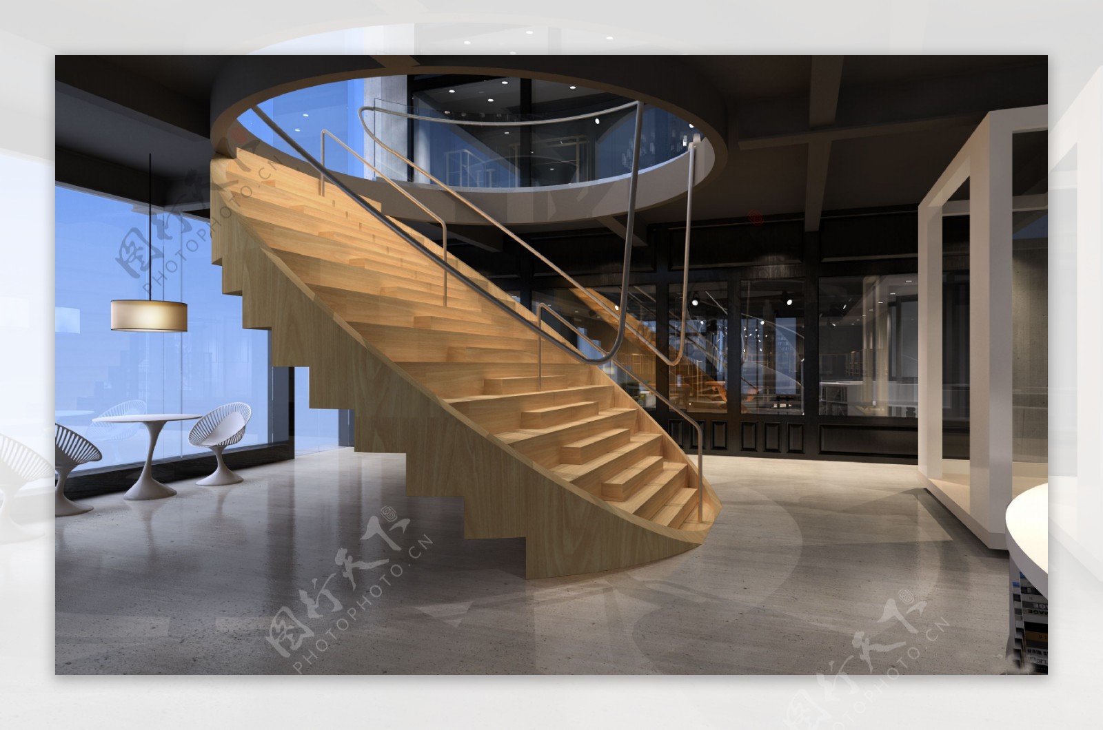 极简木质楼梯装修效果图