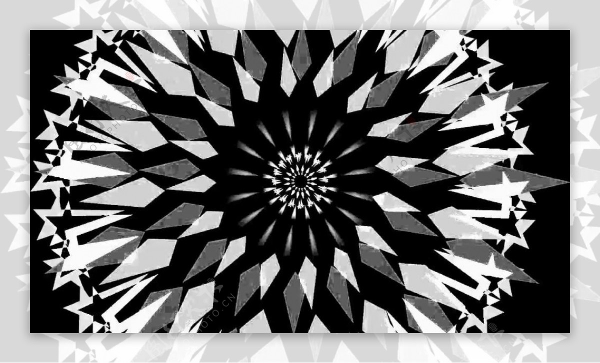 黑白立体色块旋转循环视频素材