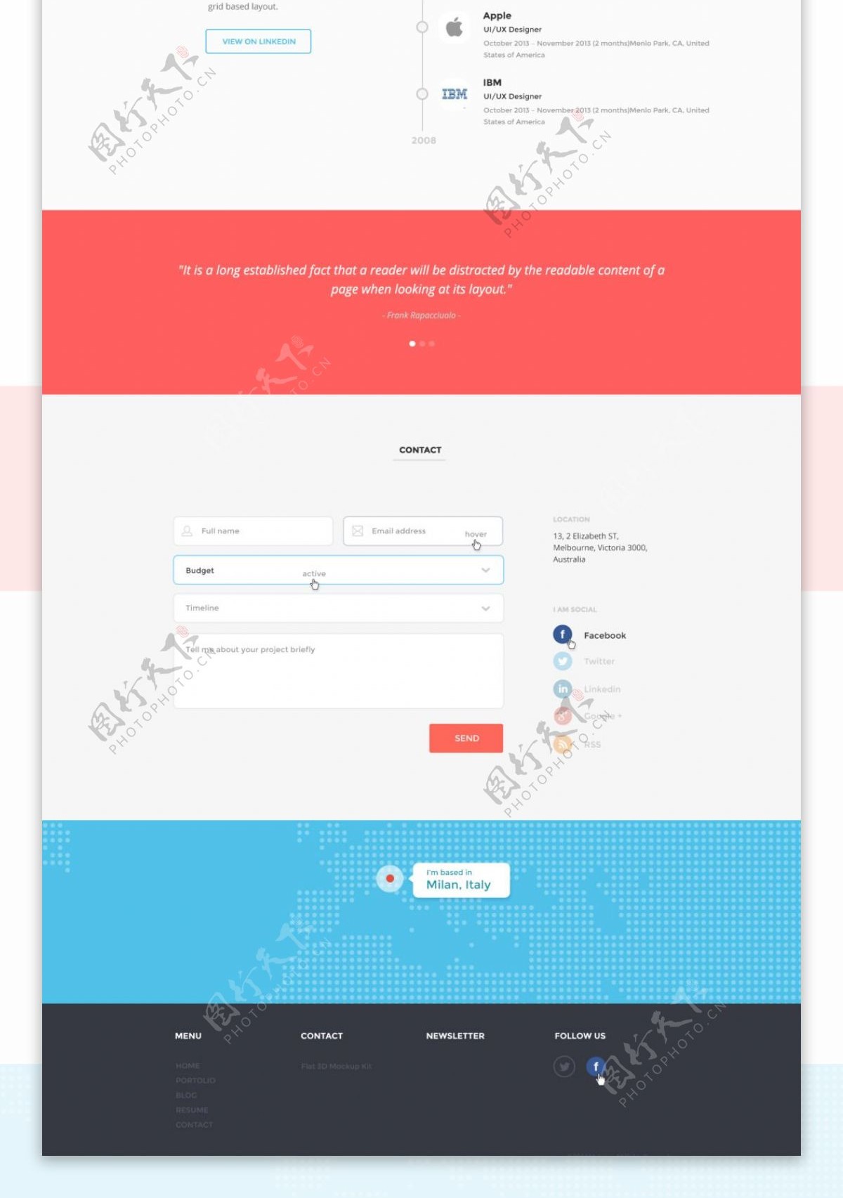 蓝色企业科技h5网站模板设计