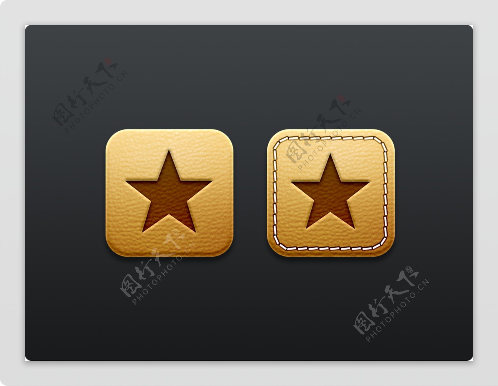 网页UI木质纹理收藏星星icon图标