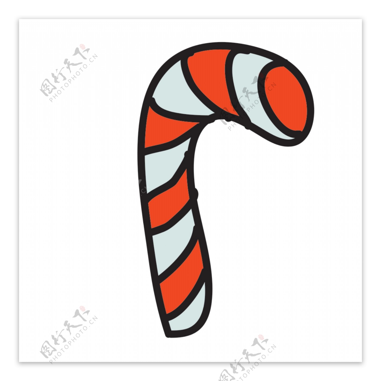 网页圣诞节拐杖icon图标设计