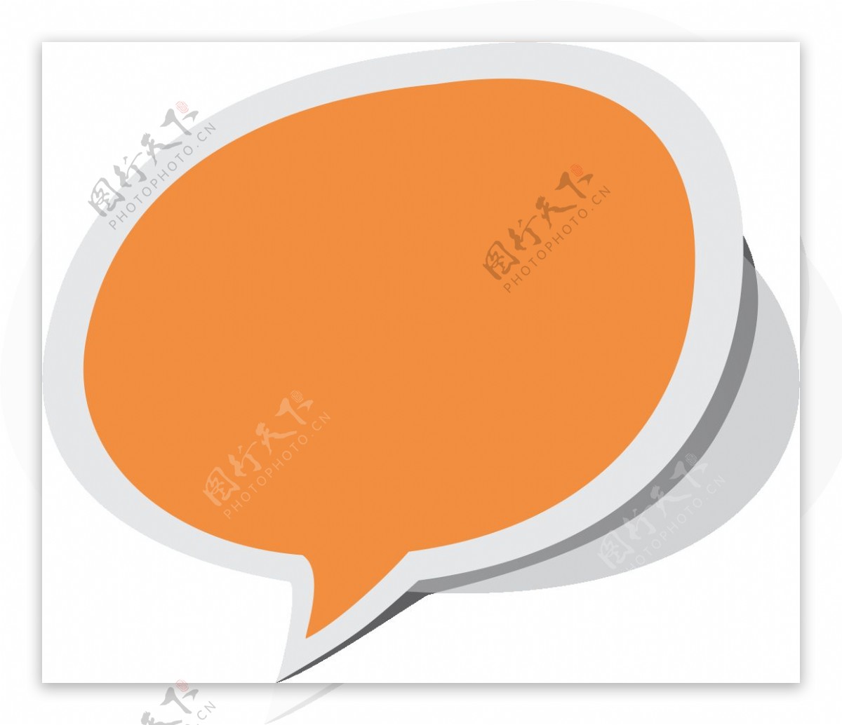 橙色对话气泡免抠png透明图层素材